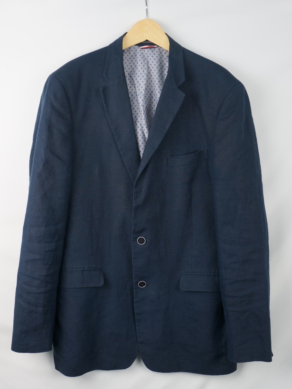Tommy Hilfiger 100% Linen Navy Blazer Jacket, Men's Size 40 Long 40L